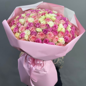Букет из 151 кенийской розы микс (40 см) в Коломне