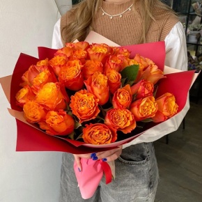 Букет из 35 огненных роз Кения (40 см) в Коломне