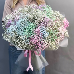 Букет "Леденец" из 25 радужных гипсофил  в Коломне