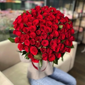 Букет "Классический" из 101 красной розы Кения (60 см) в Коломне