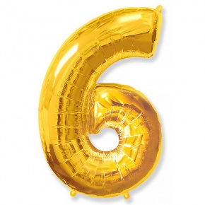 Шар гелиевый цифра 6 (40х102 см) в Коломне