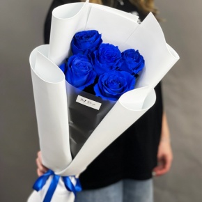 Букет из 5 синих роз Эквадор в Коломне