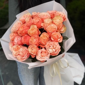 Букет из 23 пионовидных роз Эквадор сорта Кахала (60см) в Коломне