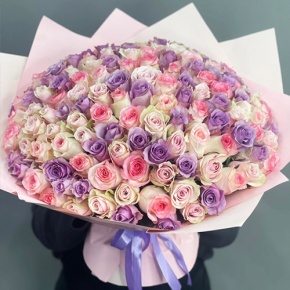 Букет из 101 розы нежный микс (40 см) в Коломне