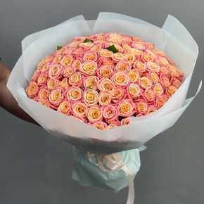 Букет "Брюссель" из 101 розы Мисс Пигги (50 см) в Коломне