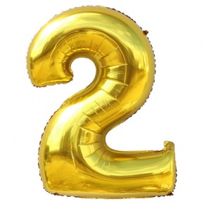Шар гелиевый цифра 2 (40х102 см) в Коломне