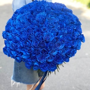 Букет из 125 синих роз Эквадор (60 см) в Коломне