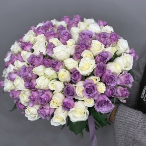 Букет "Фиолетовый микс" из 101 розы (40 см) в Коломне