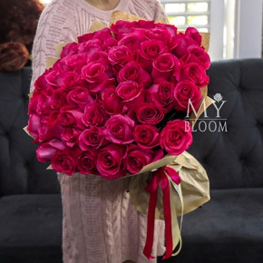 Букет 51 роза Эквадор Пинк Флоид (60 см) в Коломне
