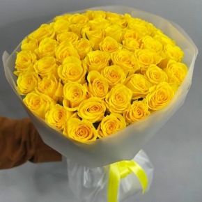 Букет "Золотце" из 51 лимонной розы (40 см) в Коломне