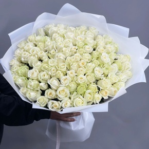 Букет "Лебединая верность" из 101 белой розы (60 см) в Коломне