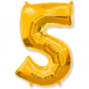 Шар гелиевый цифра 5 (40х102 см) в Коломне