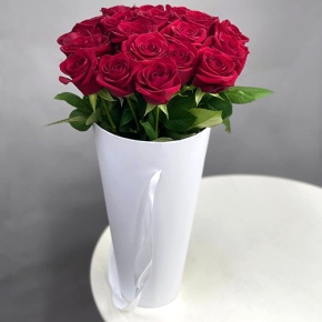 19 красных роз в конусе в Коломне