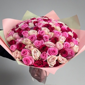 Букет "Ода любви" из 101 розы микс (40 см) в Коломне