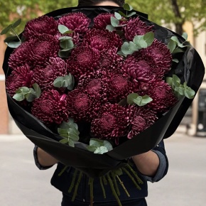 Букет из 21 винной хризантемы Бигоуди в Коломне