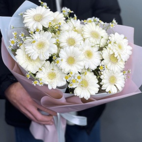 Нежный букет из гербер и ромашек в Коломне