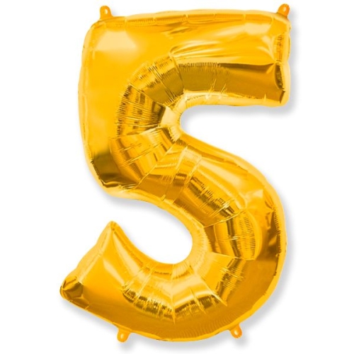 Шар гелиевый цифра 5 (40х102 см) в Коломне