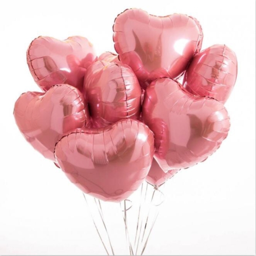 Сердце розовое фольгированный шар с гелием (45 см) в Коломне